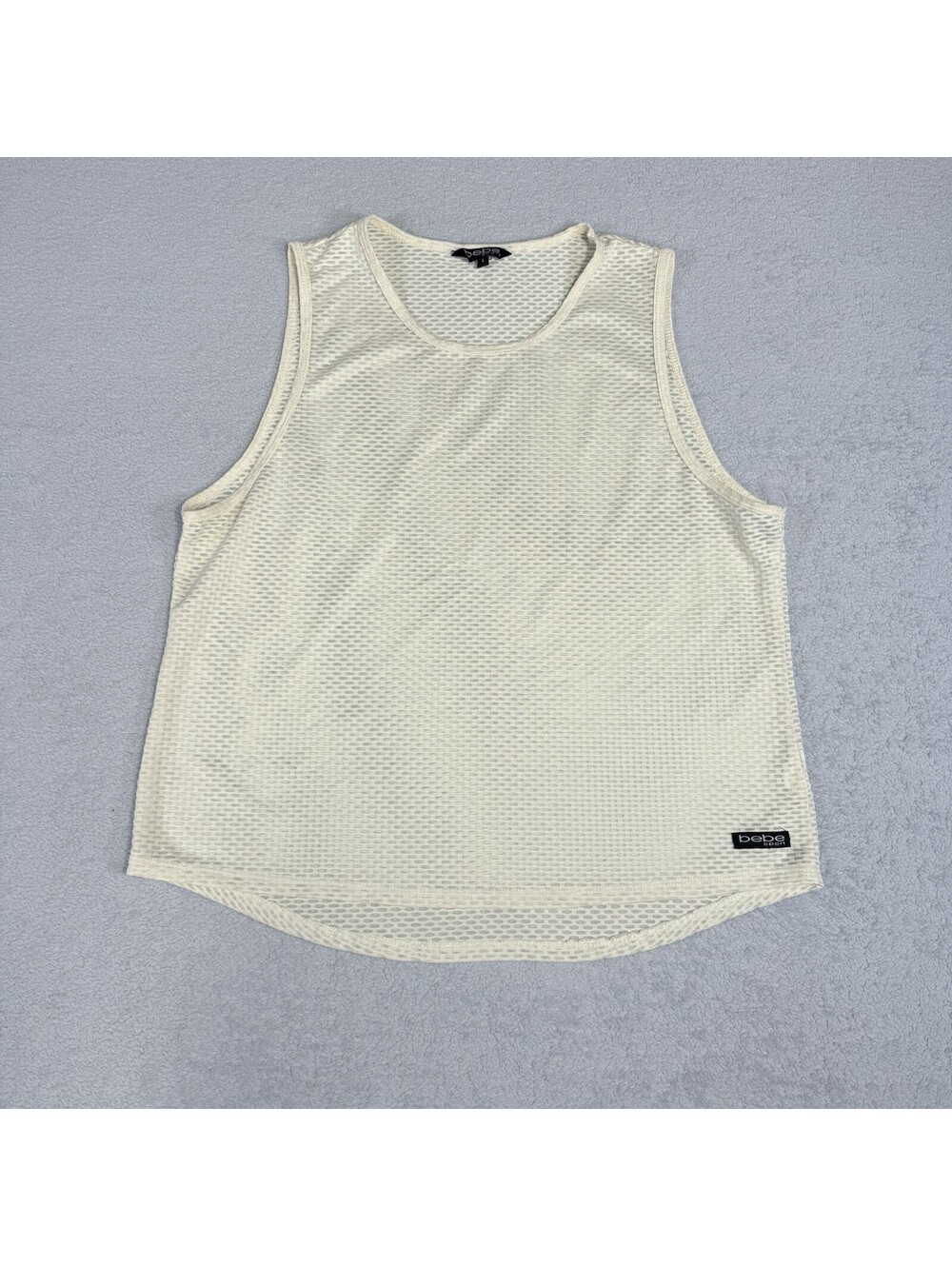 Bebe Sport Tank Top Womens Large Cream Athletic Performance